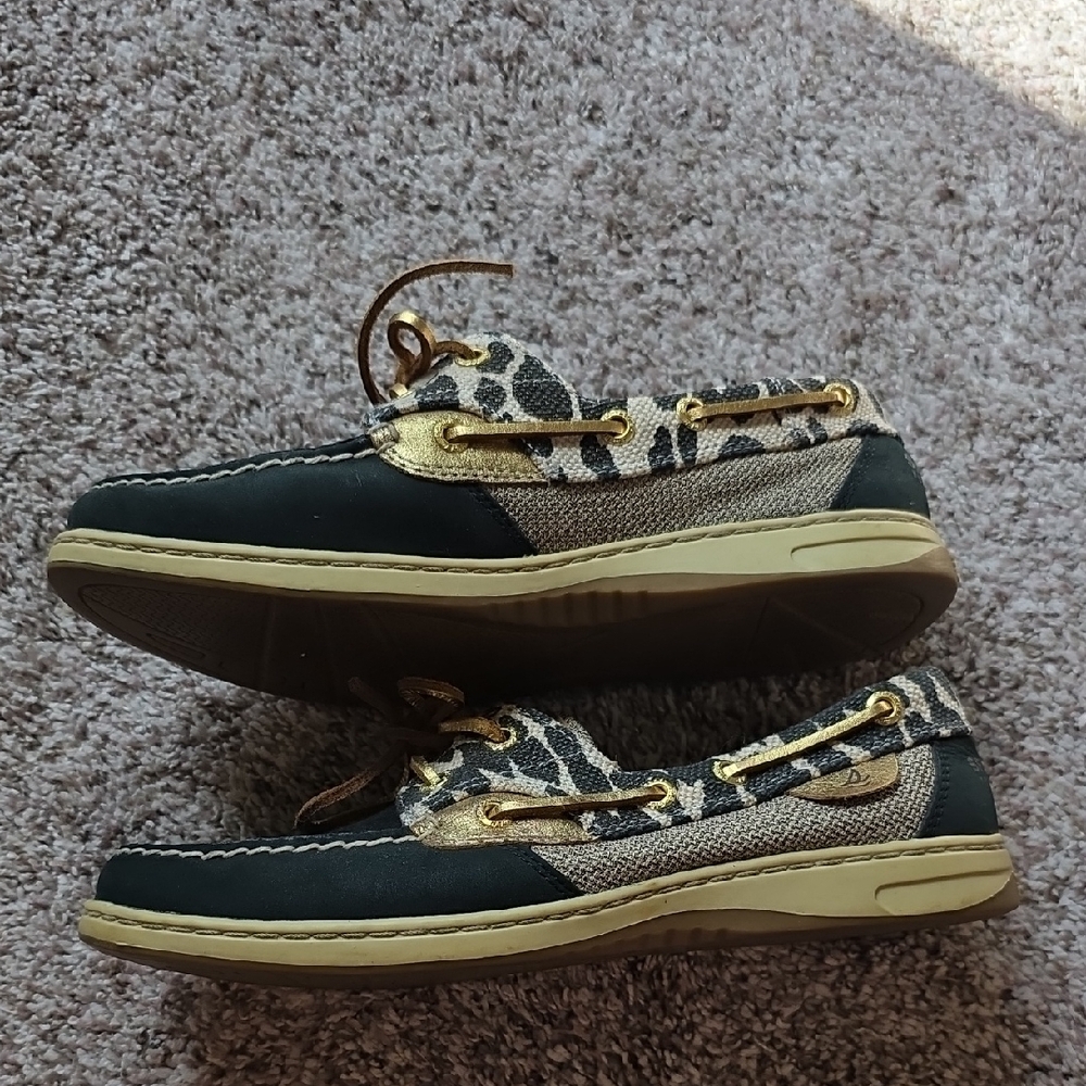 Sperry Black and Leopard Moccasins - Picture 4 of 7